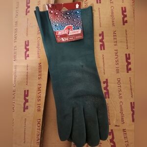 Wells Lamont Green PVC Gauntlet Coated Glove New